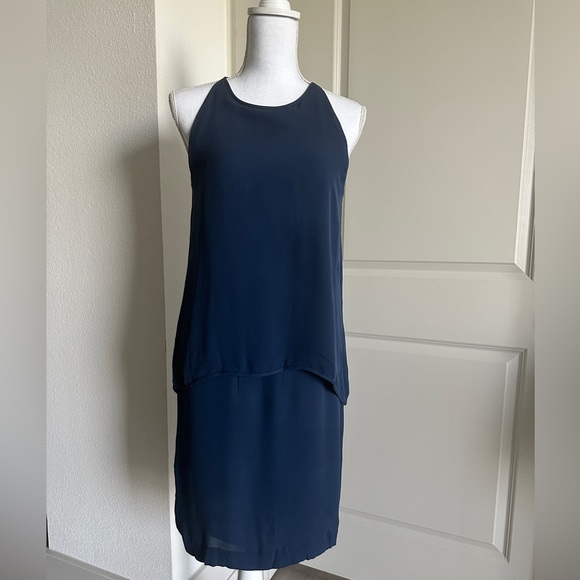 THEORY Womens Sleeveless Dress Lyall Solid Blue - Picture 4 of 9